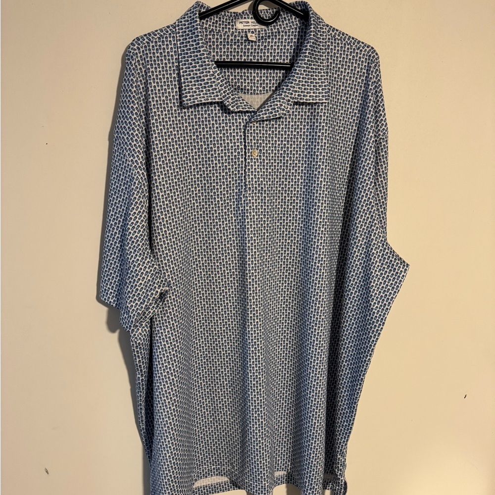 Peter Millar Blue Geometric Polo Shirt